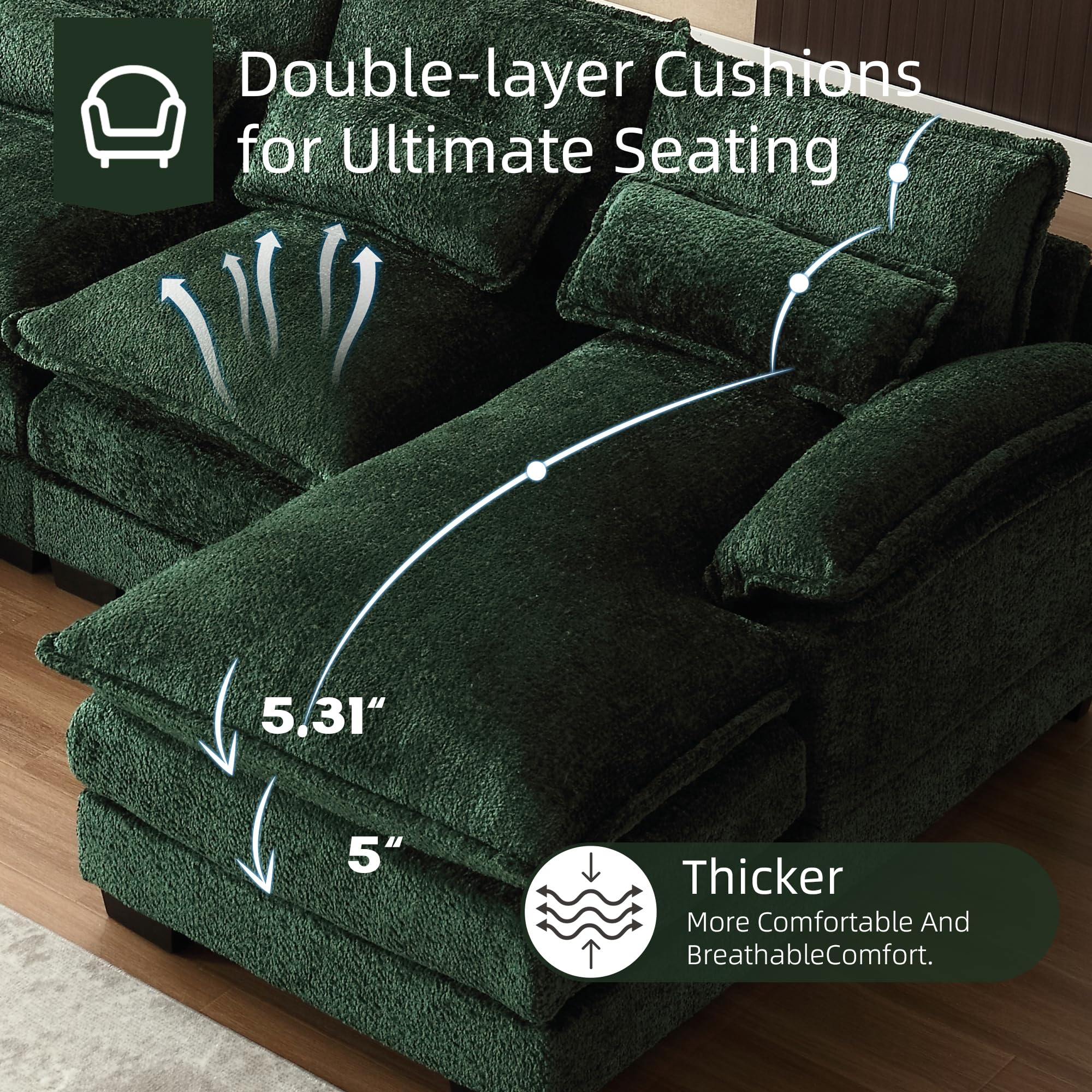 u♡ zeyu 44 Inch Farmhouse Bathroom Vanity Lights, 6-Light